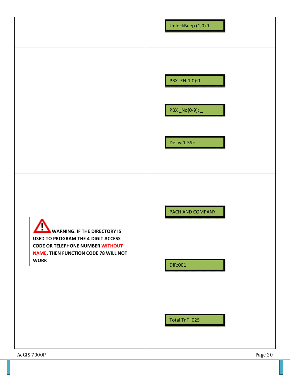 Pach and Company AeGIS 7000P Series Manual User Manual | Page 20 / 26
