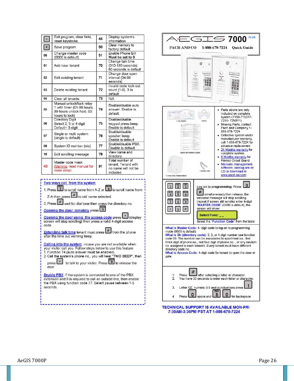 Pach and Company AeGIS 7000P Series Manual User Manual | Page 26 / 26