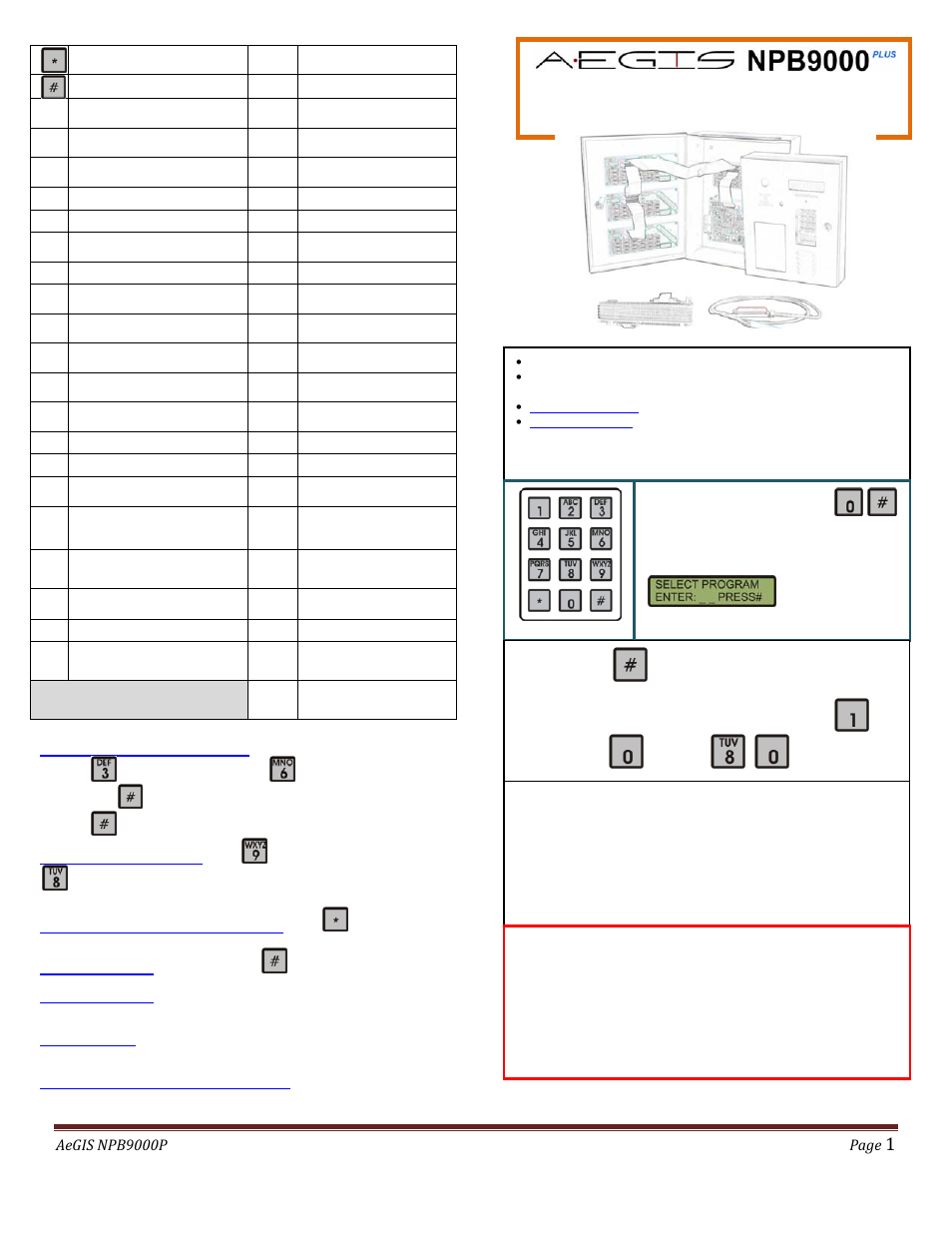 Pach and Company AeGIS NPB9000P Series Quick Guide User Manual | 4 pages