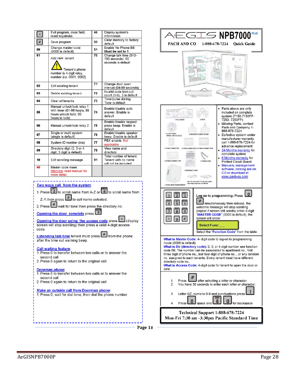 Pach and Company AeGIS NPB7000P Series Manual User Manual | Page 28 / 28