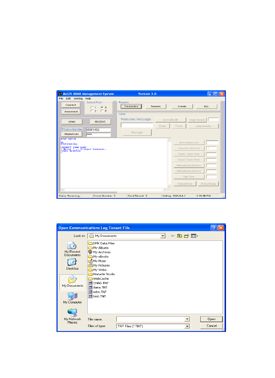 Chapter 8, Receiving the database | Pach and Company AeGIS 8000 Series Software manual User Manual | Page 27 / 35