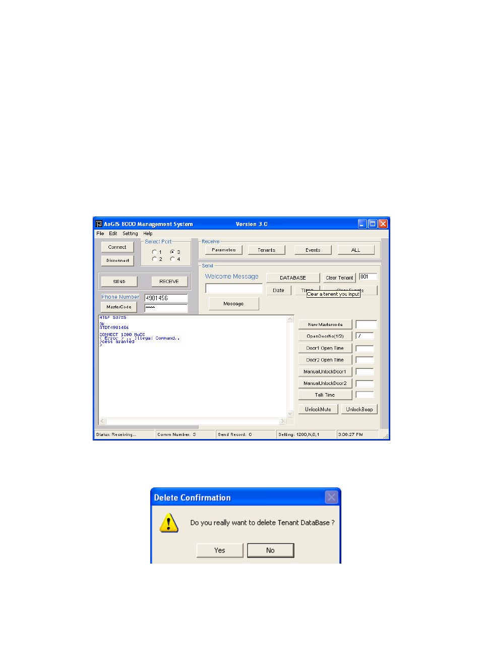 Chapter 9, Deleting a tenant(s) via software | Pach and Company AeGIS 8000 Series Software manual User Manual | Page 32 / 35