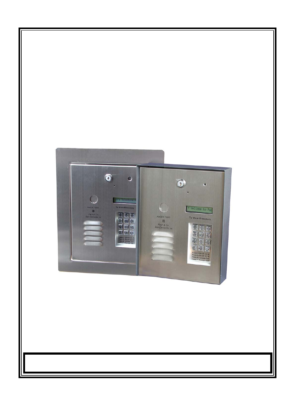 Pach and Company AeGIS 7000 Series Manual User Manual | 33 pages