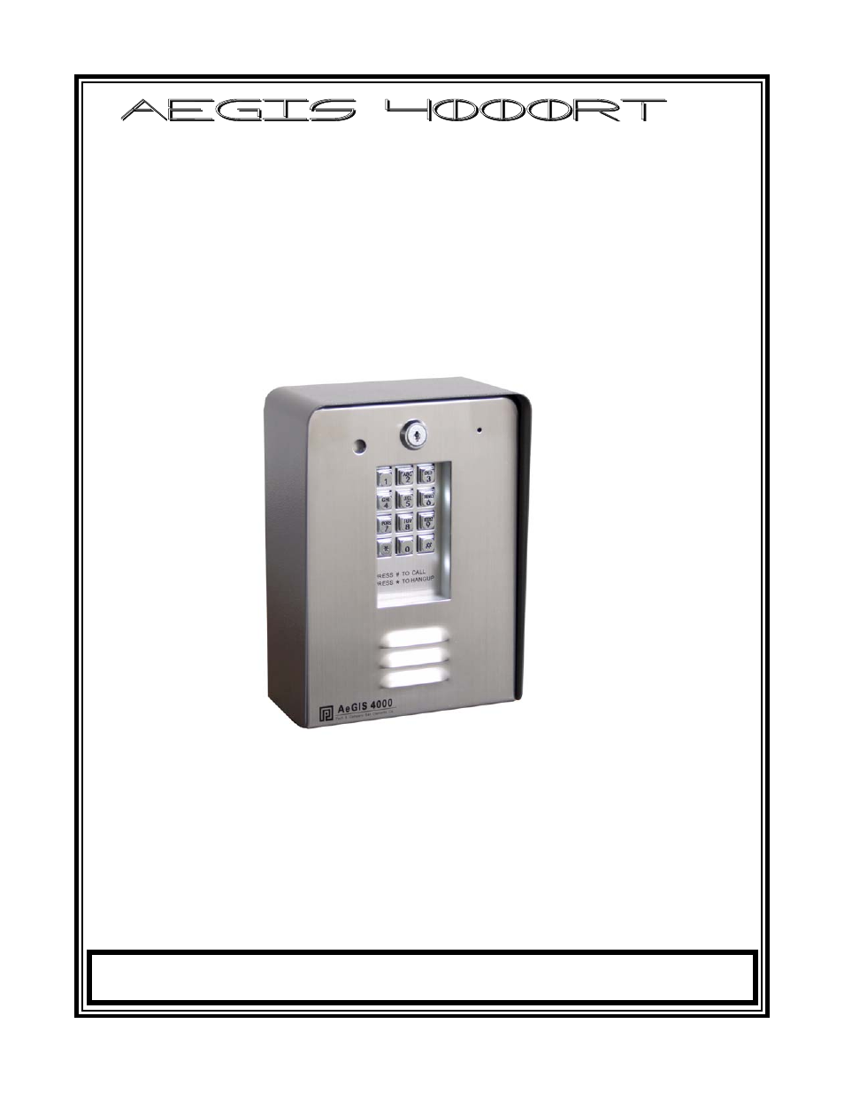 Pach and Company AeGIS 4000RTP Manual User Manual | 36 pages