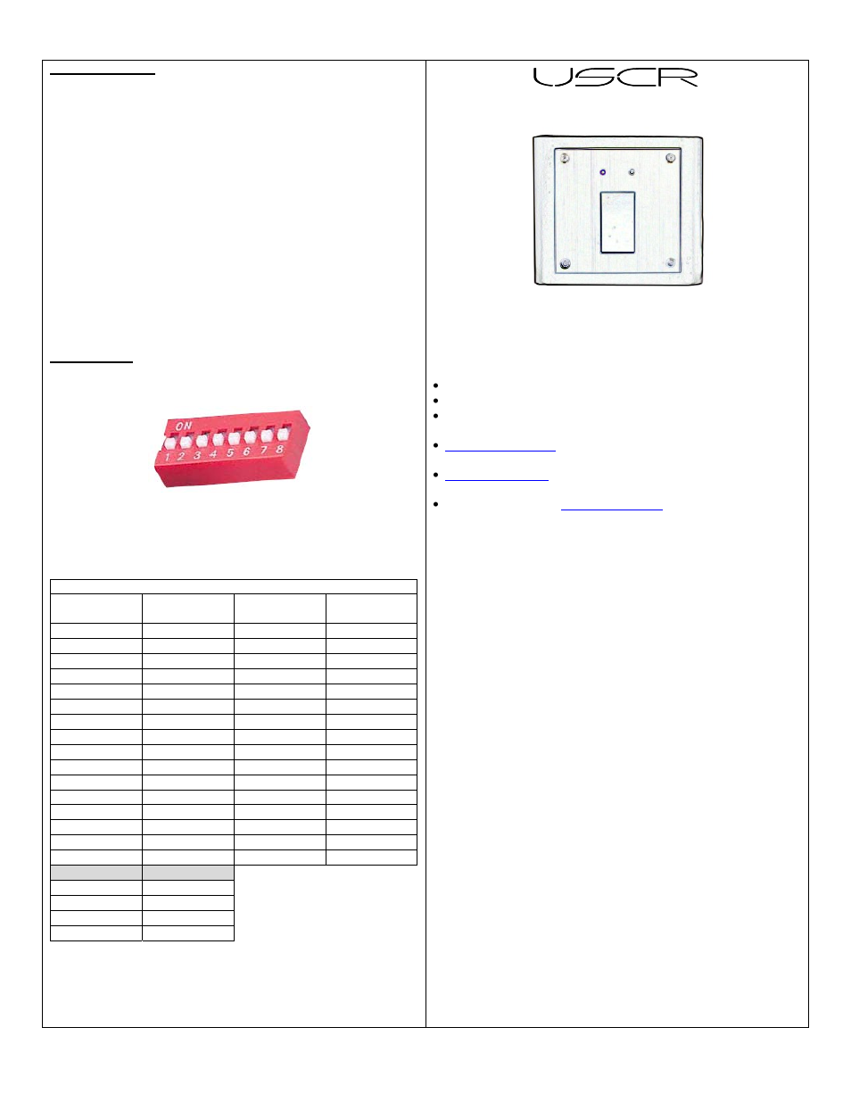 Pach and Company USCR User Manual | 2 pages