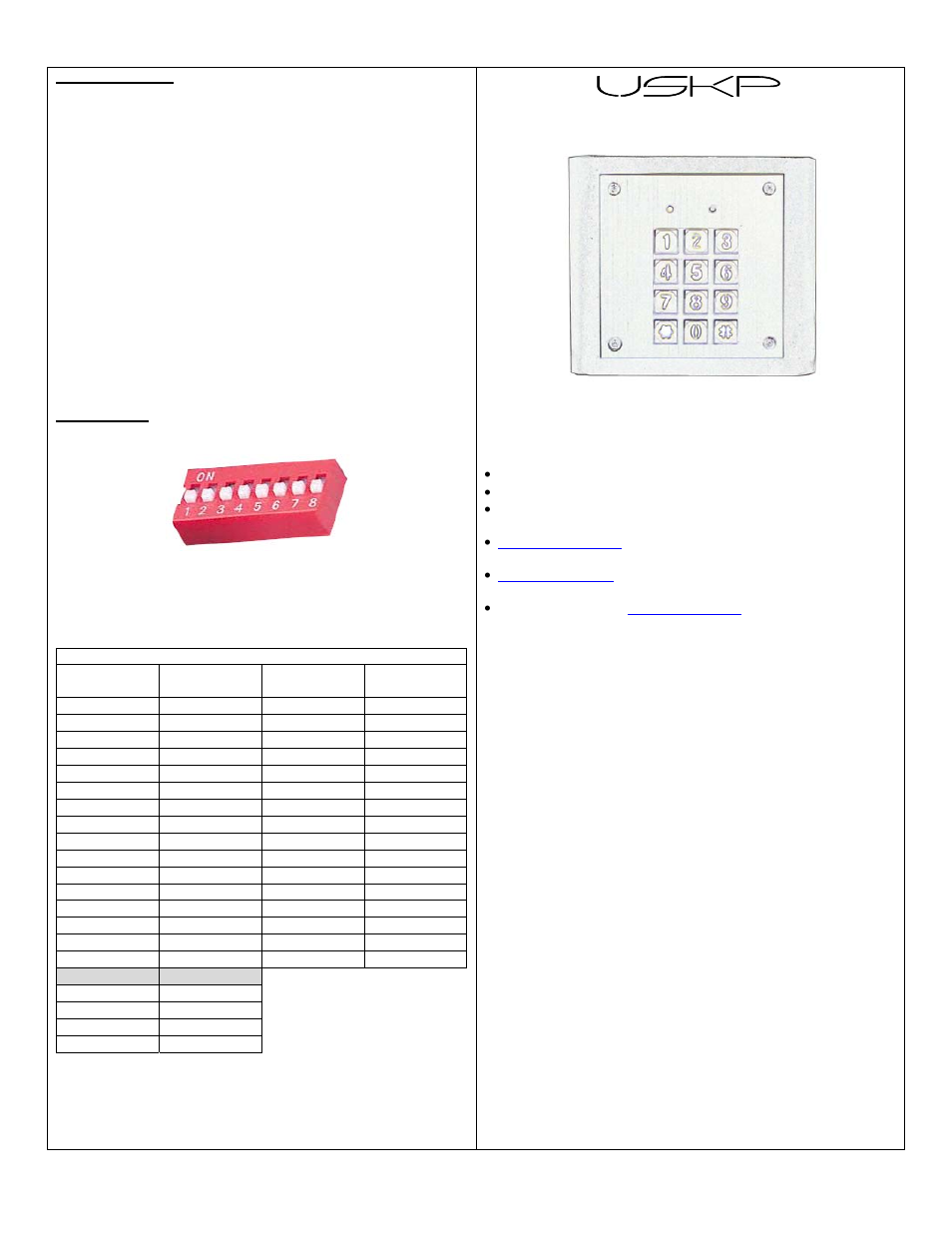 Pach and Company USKP User Manual | 2 pages