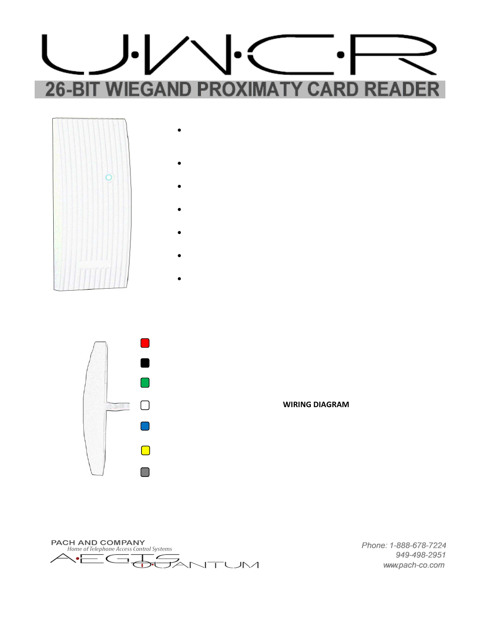 Pach and Company UWCR User Manual | 1 page