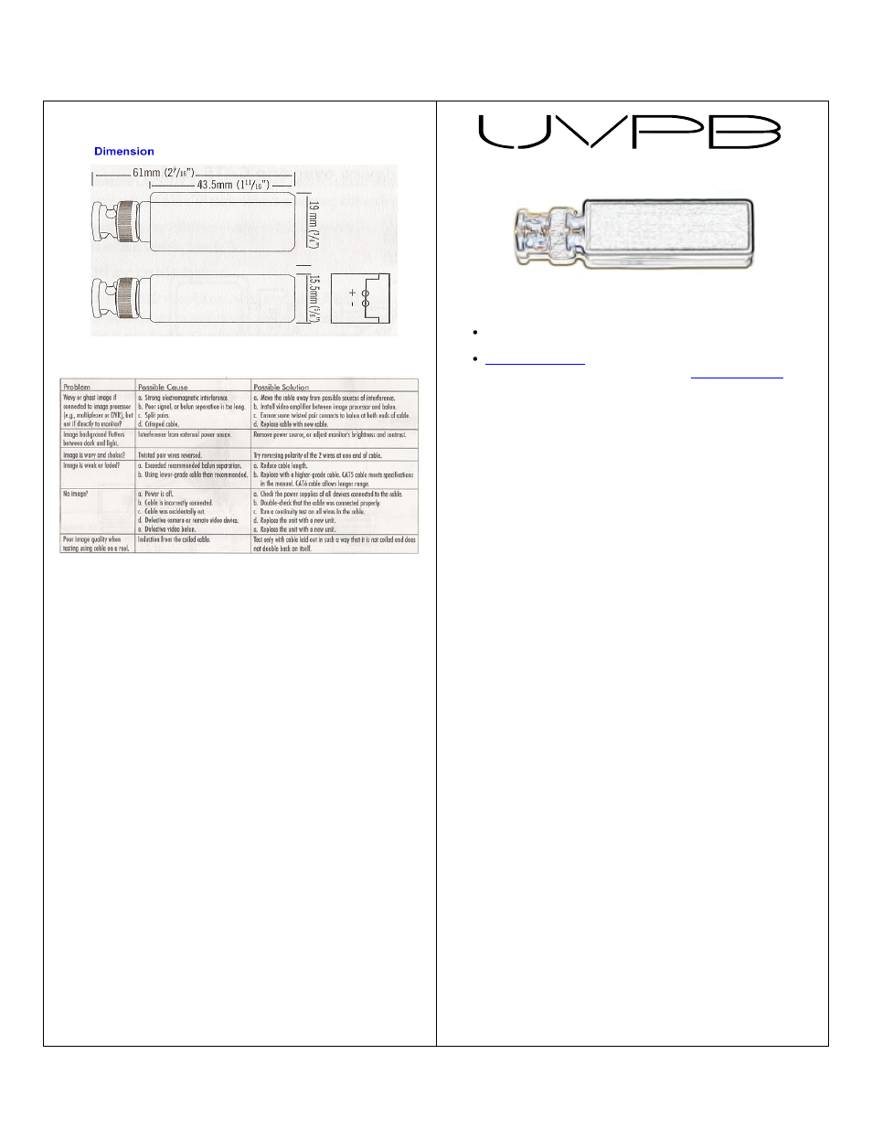 Pach and Company UVPB User Manual | 2 pages