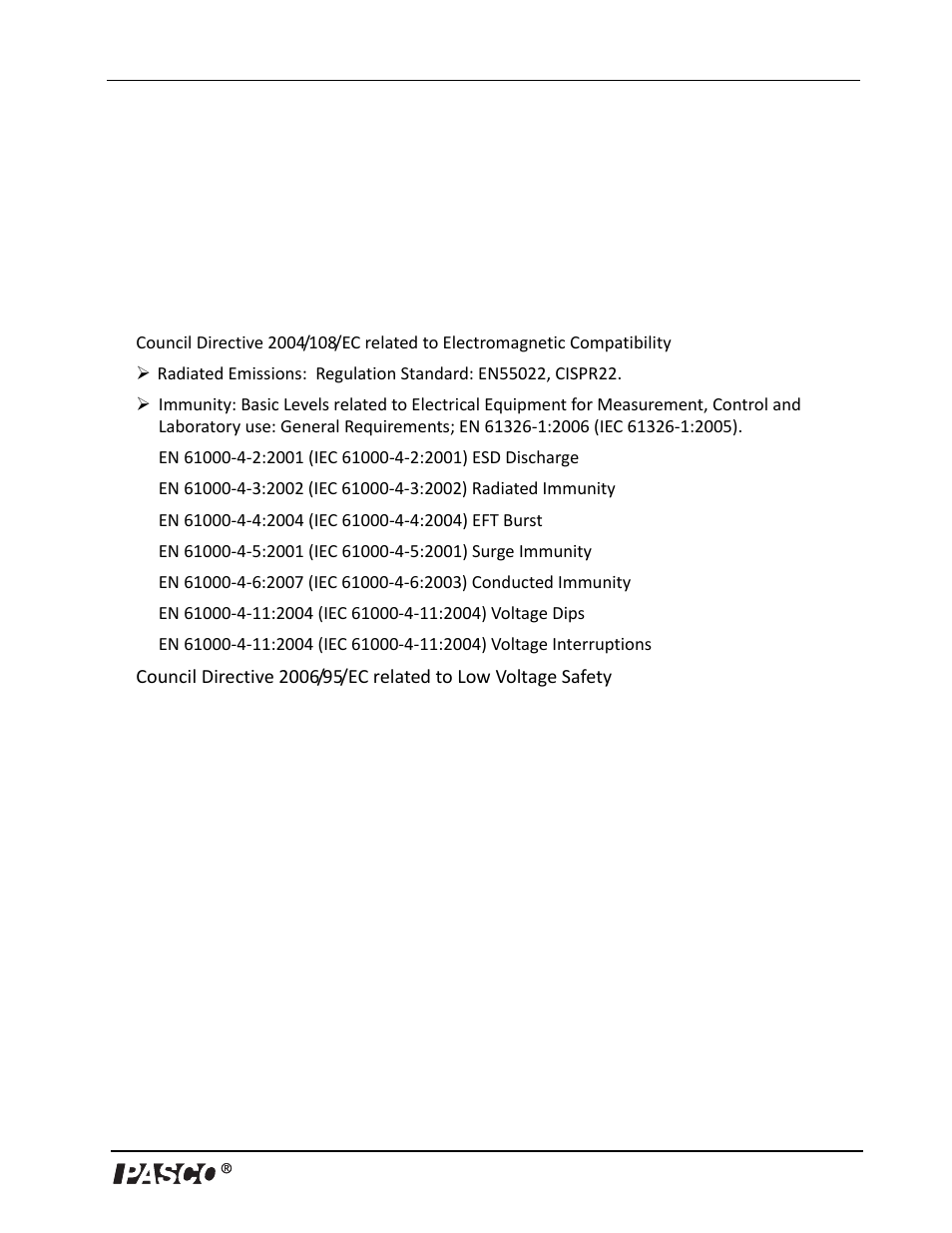 Appendix b: compliance | PASCO UI-5000 850 Universal Interface Instruction Manual User Manual | Page 21 / 24