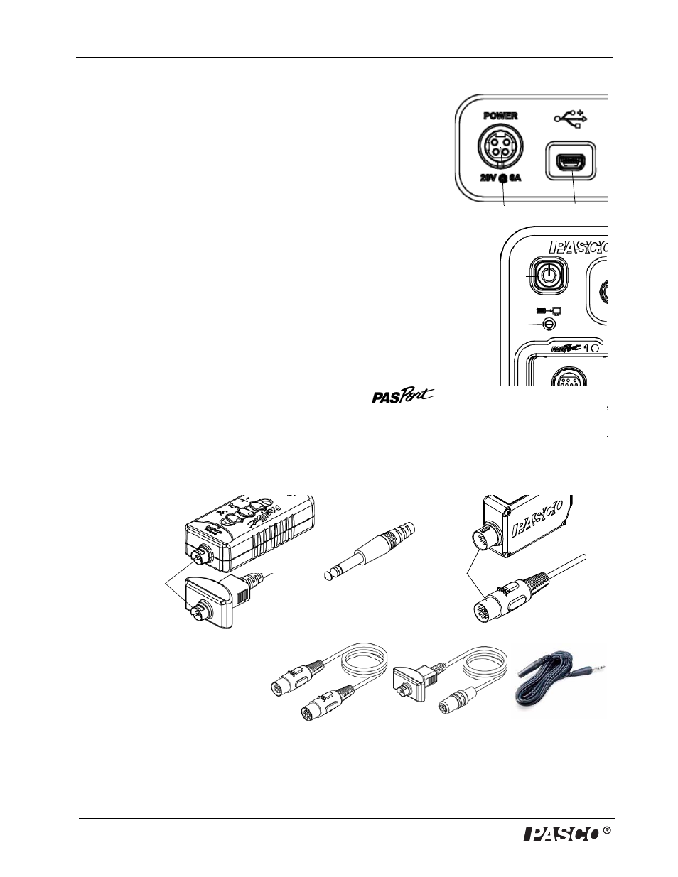 C. starting the 850 universal interface, Extender cables | PASCO UI-5000 850 Universal Interface Instruction Manual User Manual | Page 6 / 24