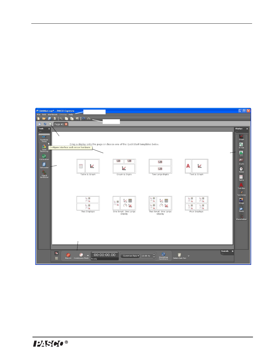 Using the interface with pasco capstone software | PASCO UI-5000 850 Universal Interface Instruction Manual User Manual | Page 7 / 24