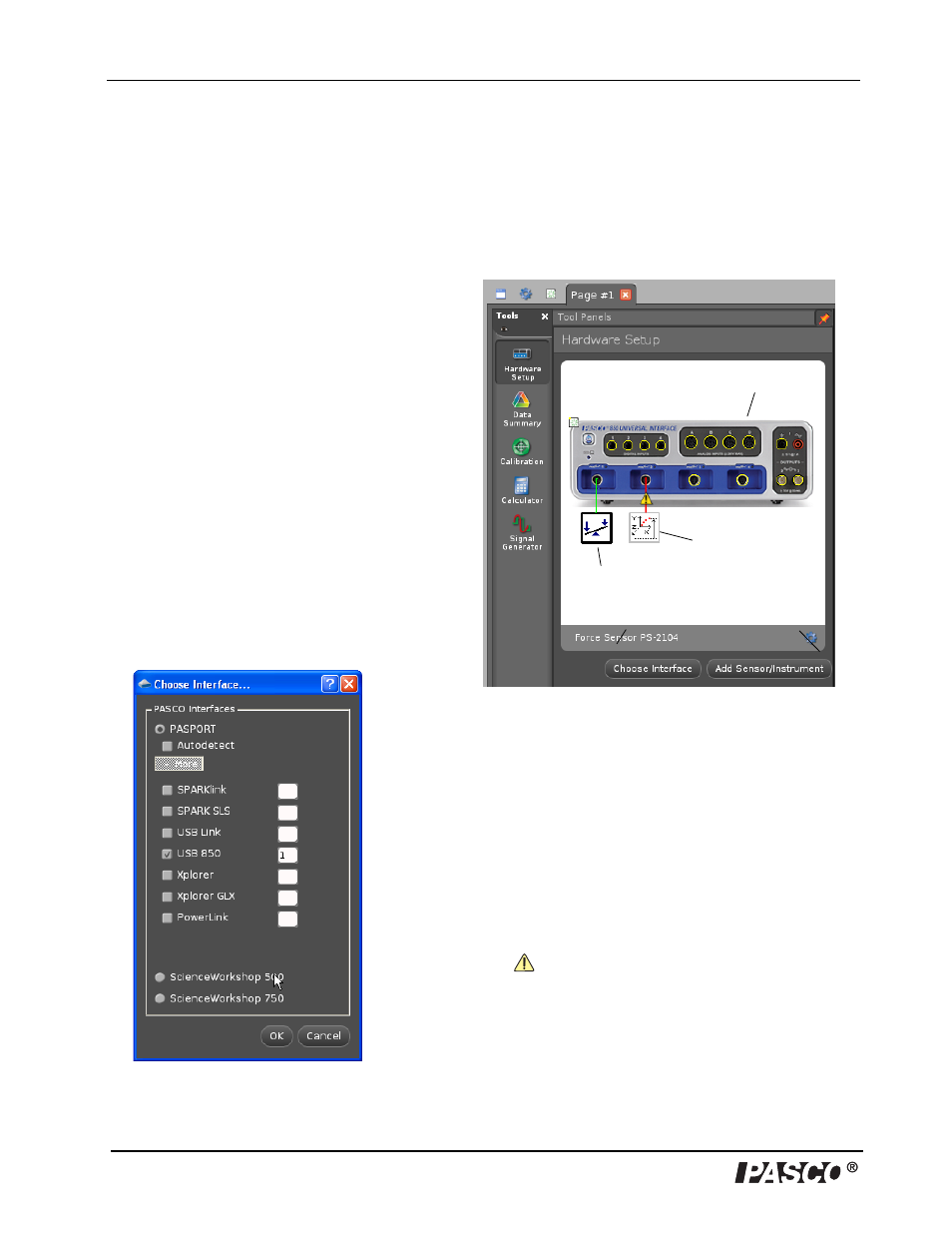 A. setup | PASCO UI-5000 850 Universal Interface Instruction Manual User Manual | Page 8 / 24