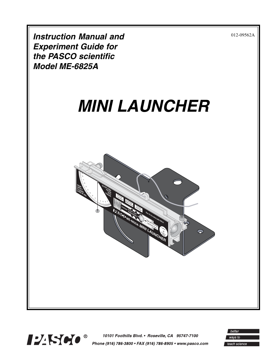 PASCO ME-6825A MINI LAUNCHER User Manual | 39 pages