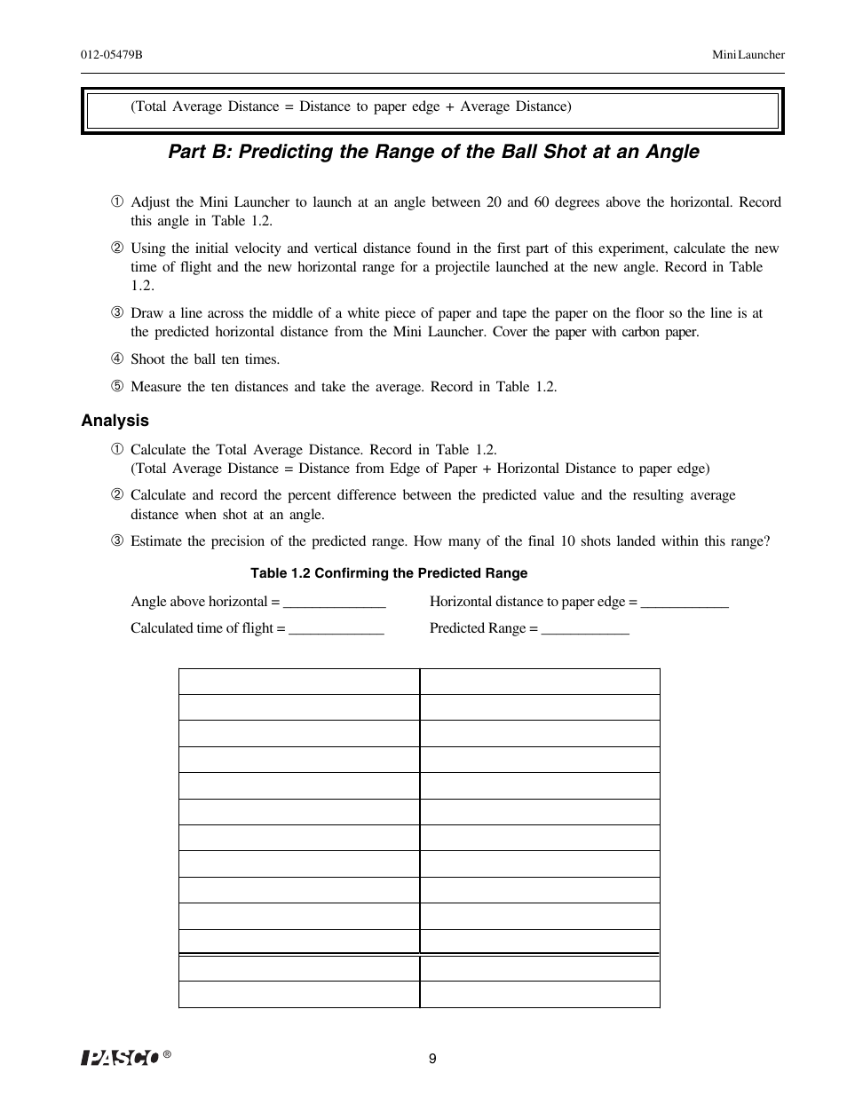PASCO ME-6825A MINI LAUNCHER User Manual | Page 11 / 39