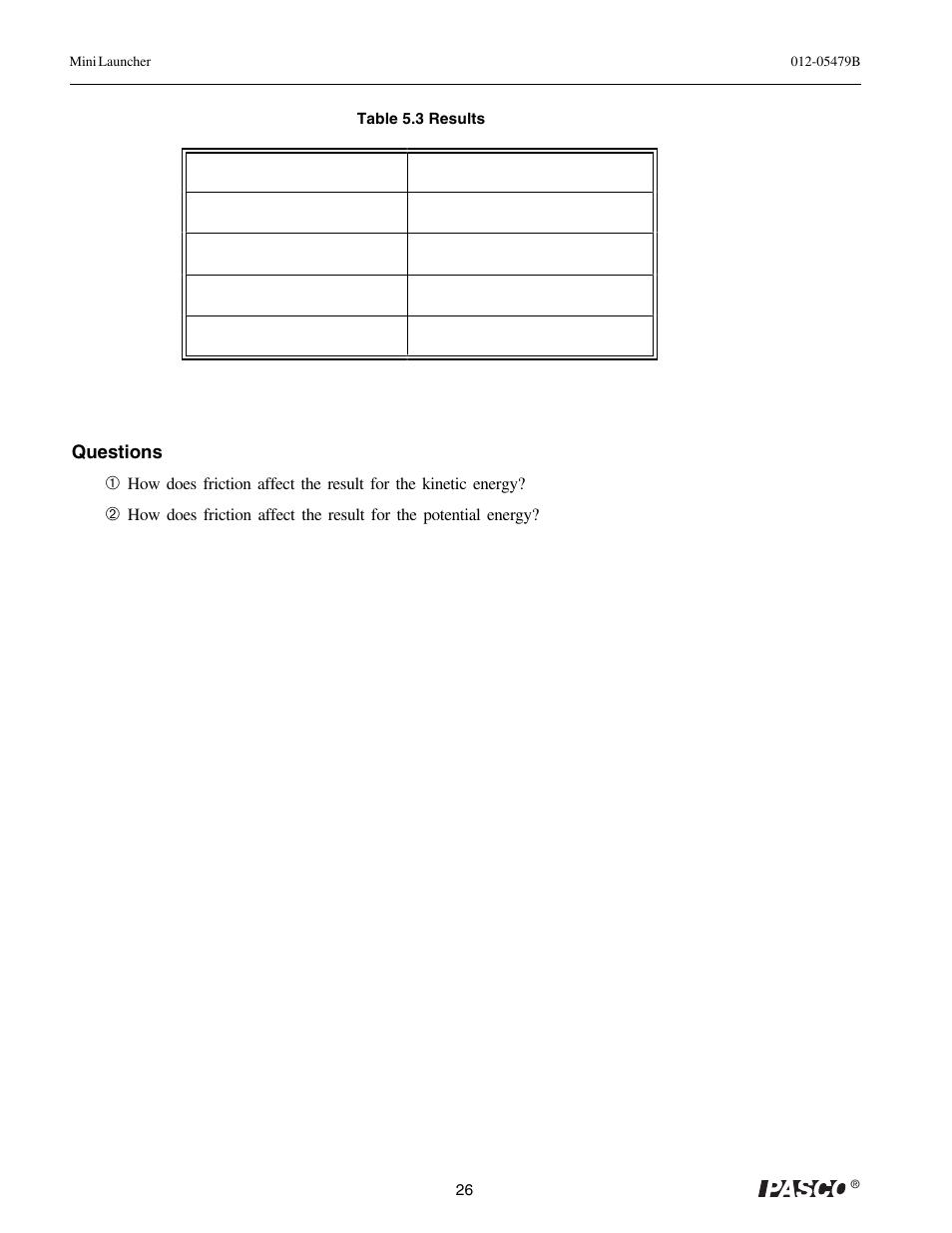 PASCO ME-6825A MINI LAUNCHER User Manual | Page 28 / 39