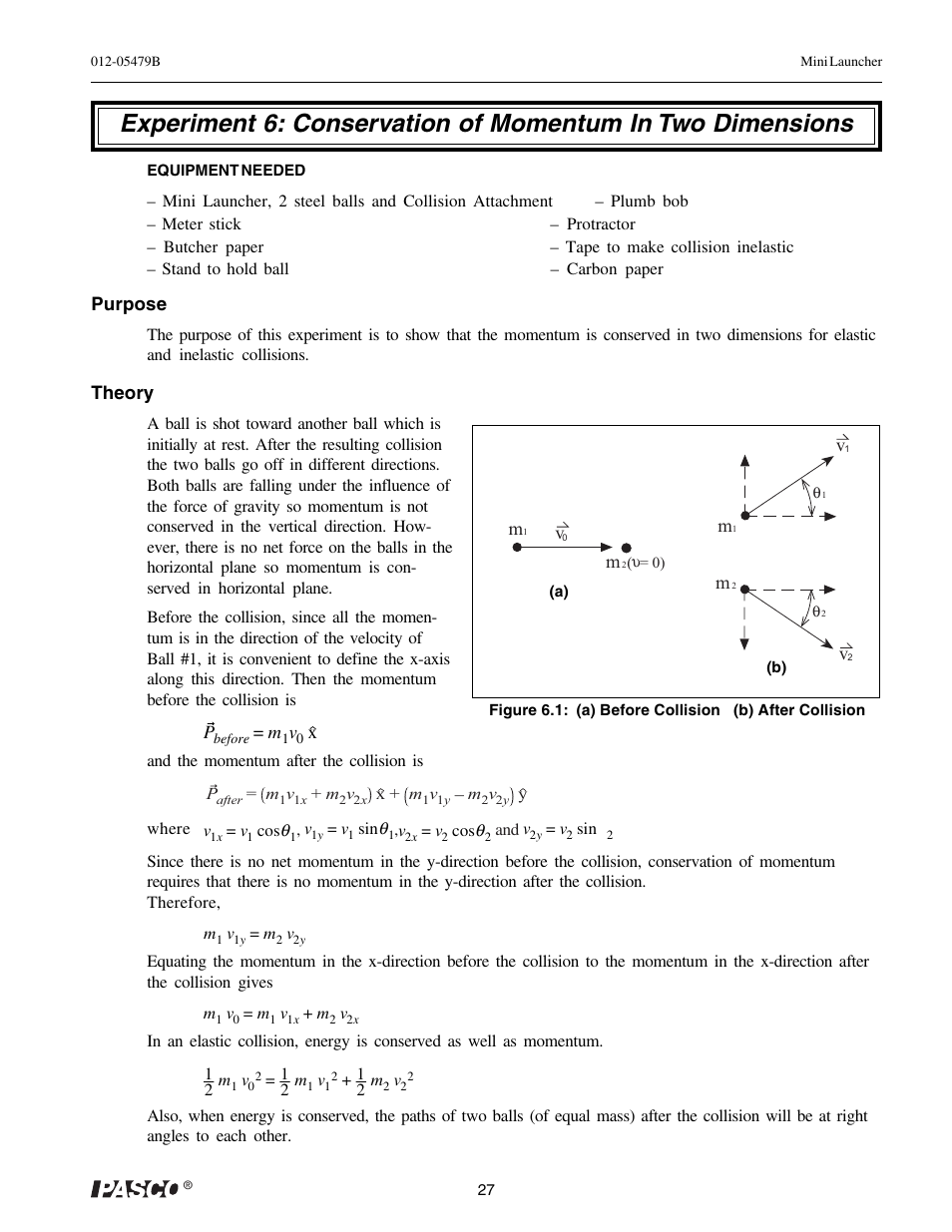 PASCO ME-6825A MINI LAUNCHER User Manual | Page 29 / 39
