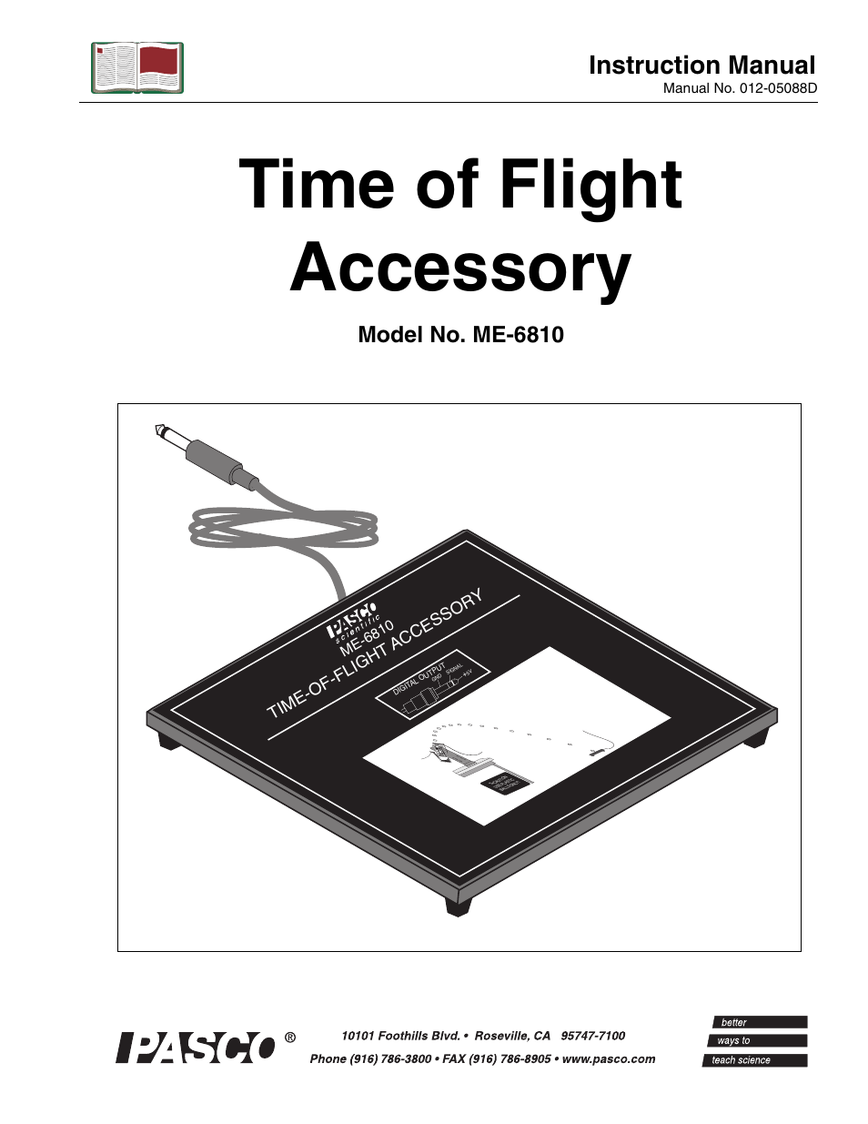 PASCO ME-6810 Time of Flight Accessory User Manual | 24 pages