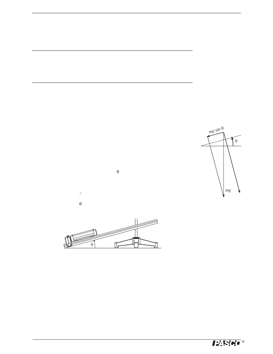 Experiment 8: acceleration down an incline, Purpose, Theory | Procedure | PASCO ME-6955 1.2 m PAScar Dynamics System User Manual | Page 22 / 27
