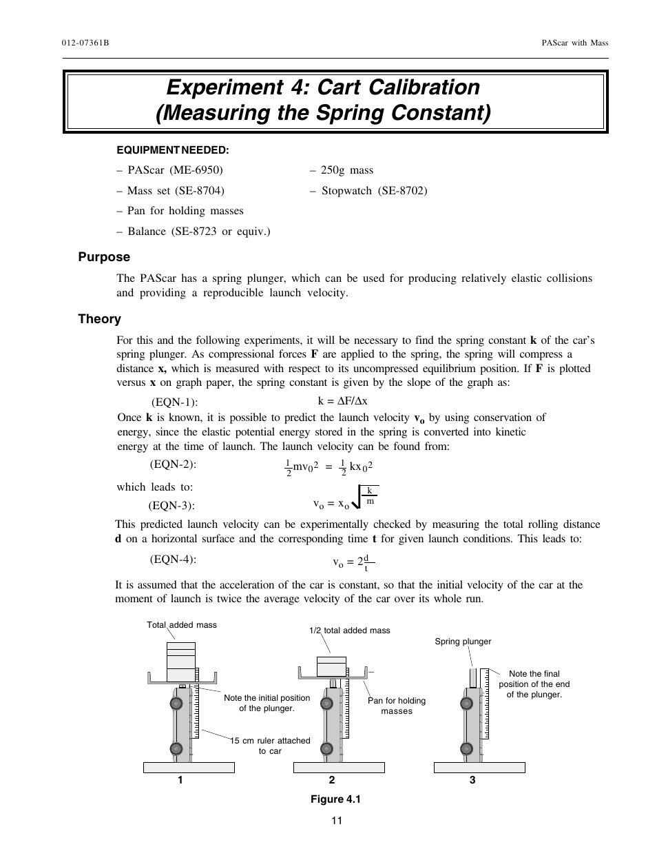 PASCO ME-6950 PAScar with Mass User Manual | Page 12 / 29