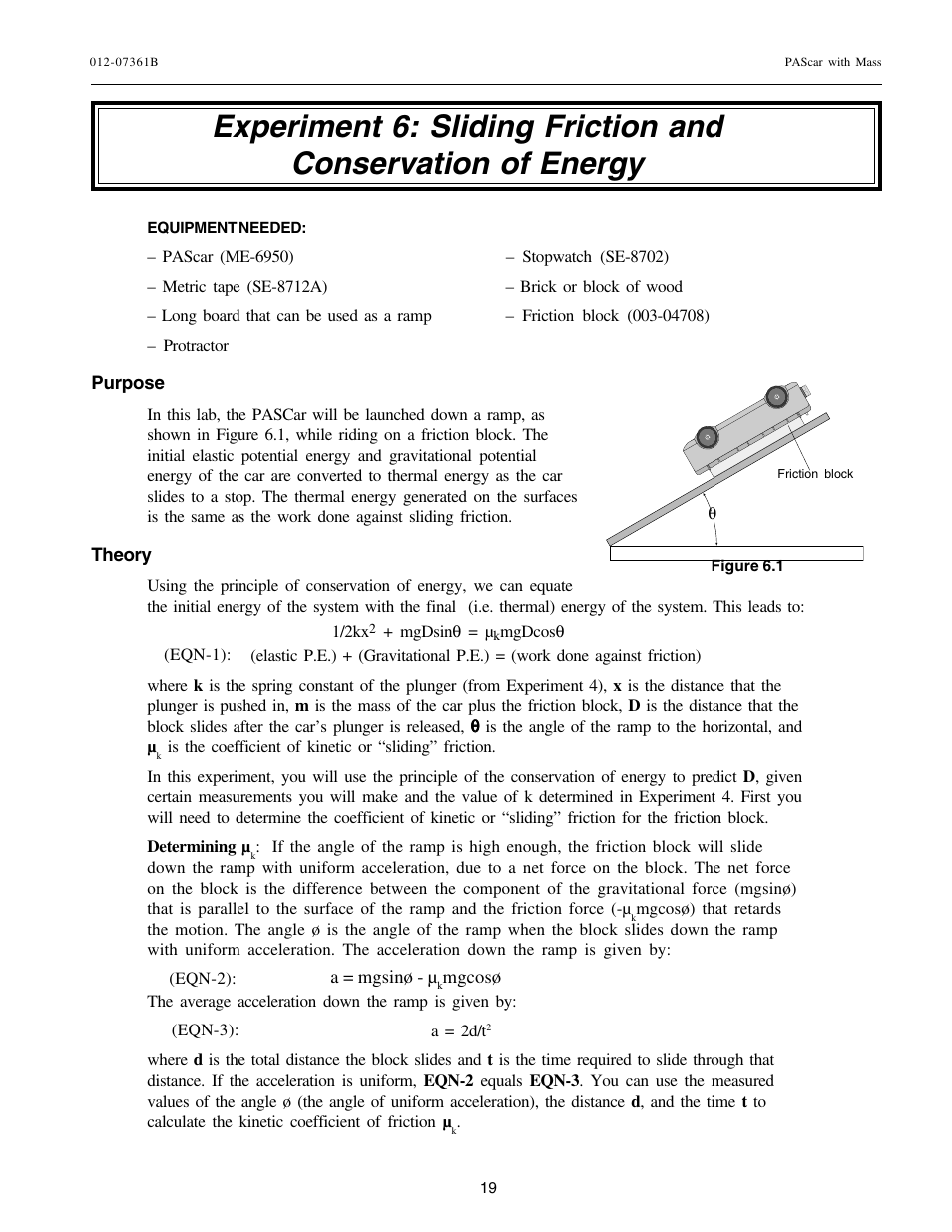 PASCO ME-6950 PAScar with Mass User Manual | Page 20 / 29