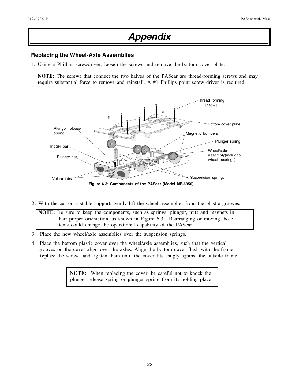 Appendix | PASCO ME-6950 PAScar with Mass User Manual | Page 24 / 29