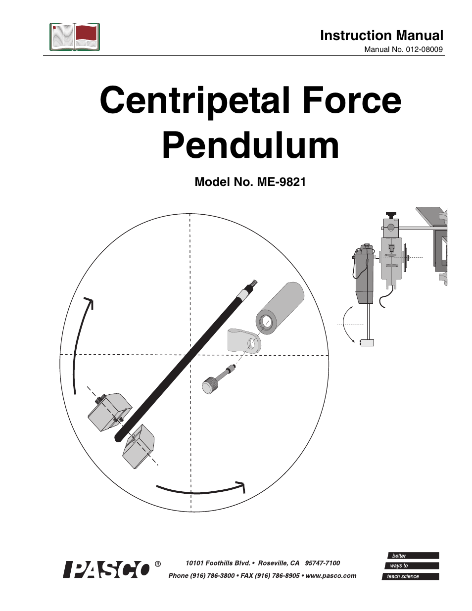 PASCO ME-9821 Centripetal Force Pendulum User Manual | 18 pages