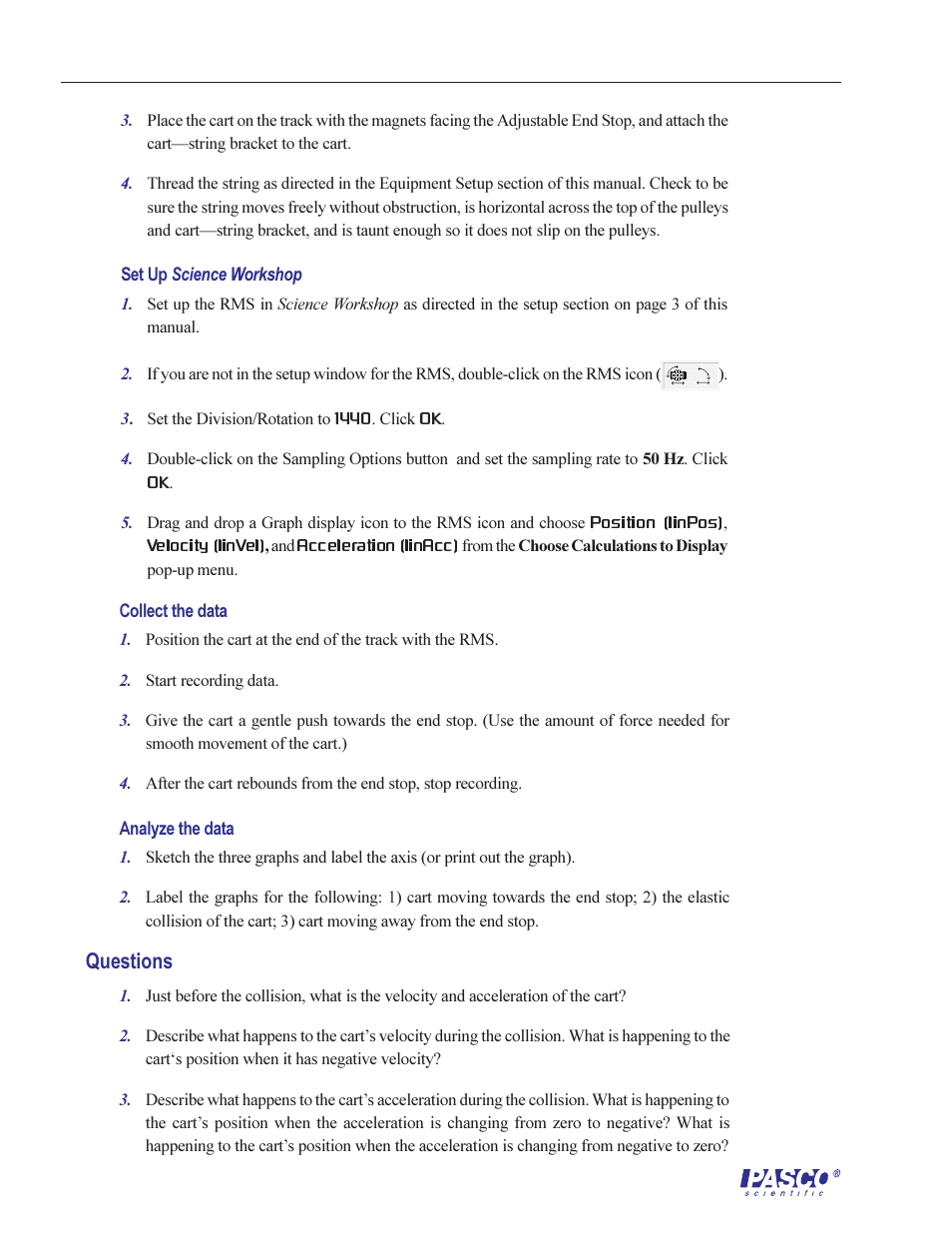 Questions | PASCO ME-6569 RMS_IDS KIT User Manual | Page 10 / 36