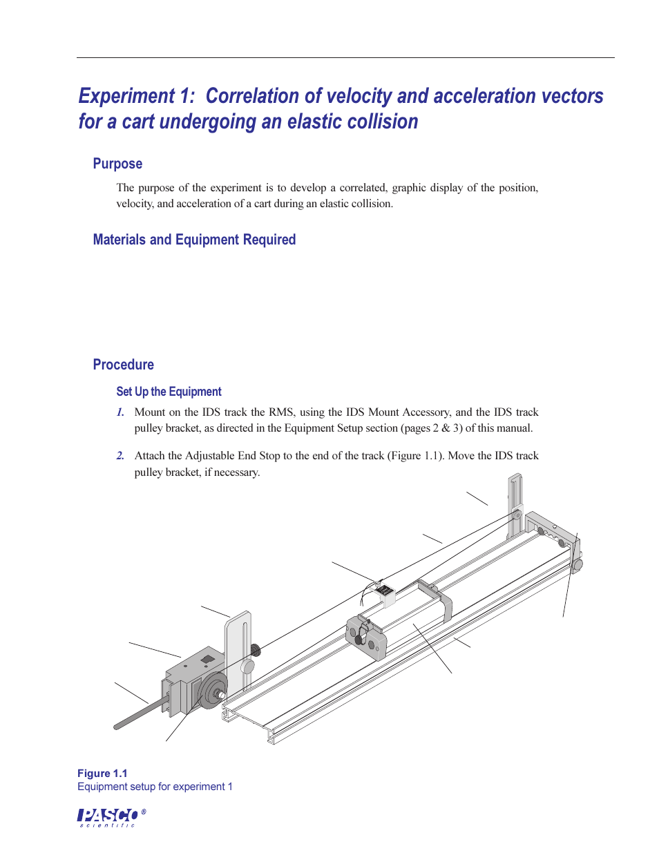 Purpose, Materials and equipment required, Procedure | PASCO ME-6569 RMS_IDS KIT User Manual | Page 9 / 36