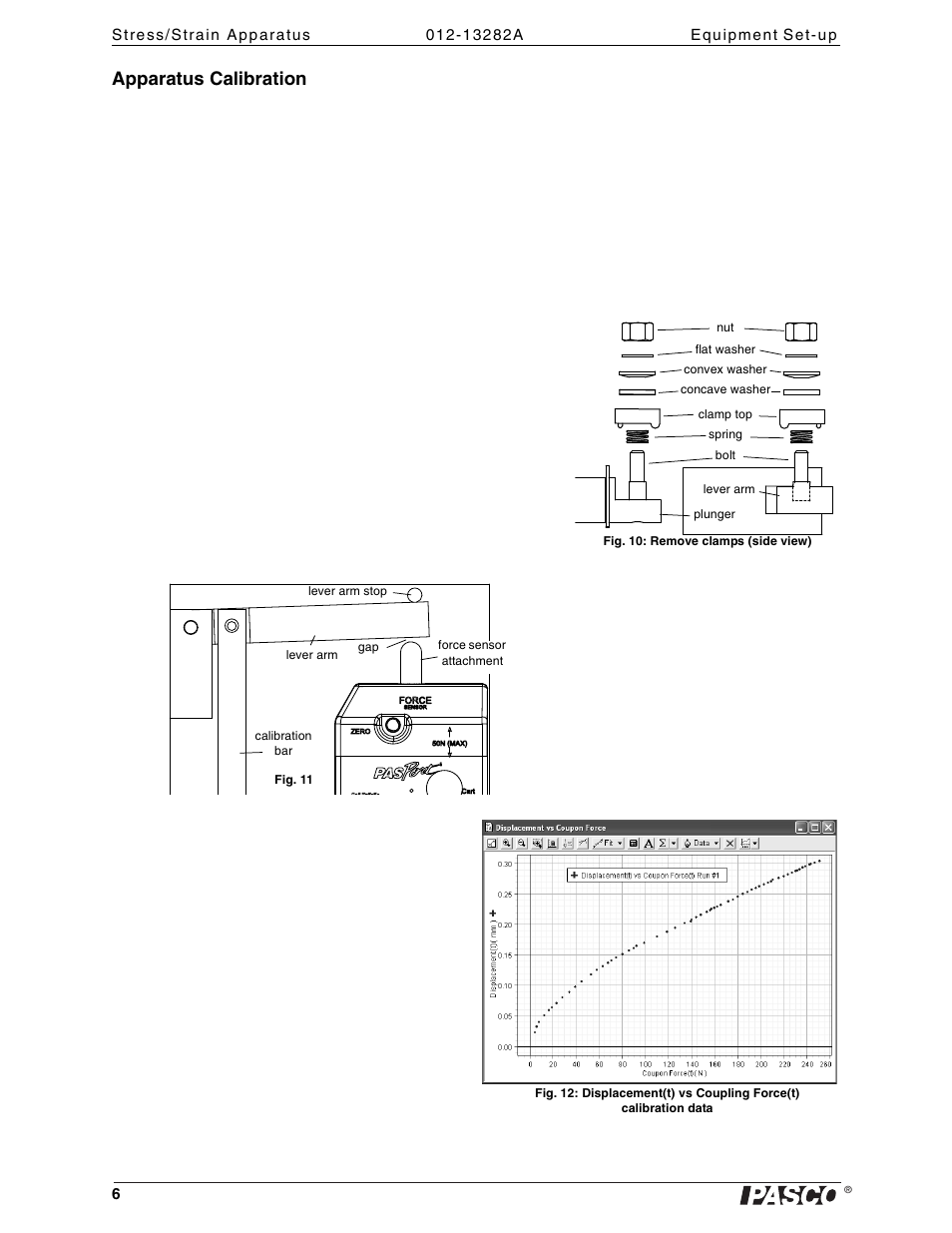 Apparatus calibration | PASCO AP-8214A Stress_Strain Apparatus User Manual | Page 6 / 12