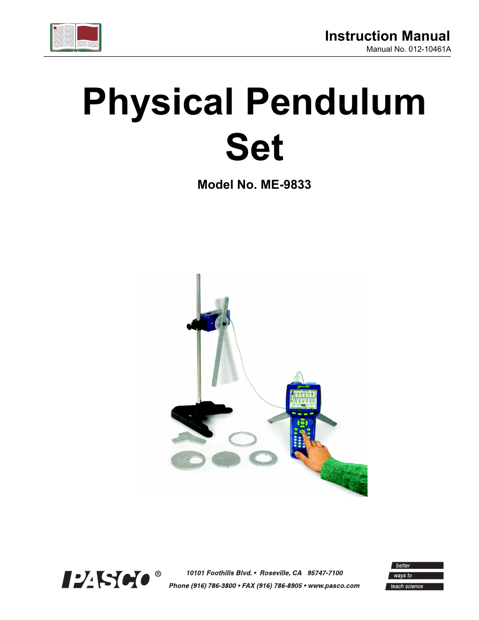 PASCO ME-9833 Physical Pendulum Set User Manual | 30 pages