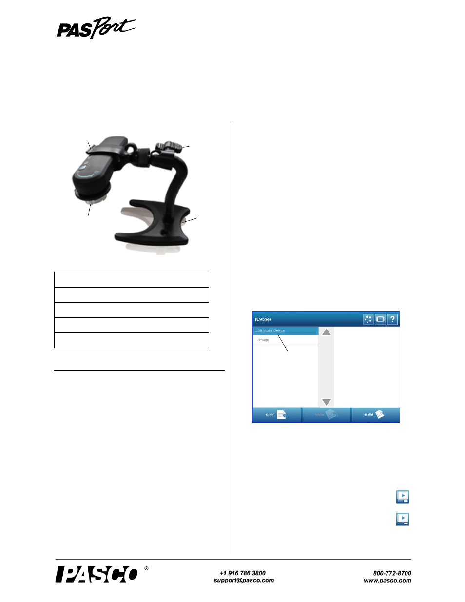 PASCO PS-2343 USB Camera User Manual | 2 pages