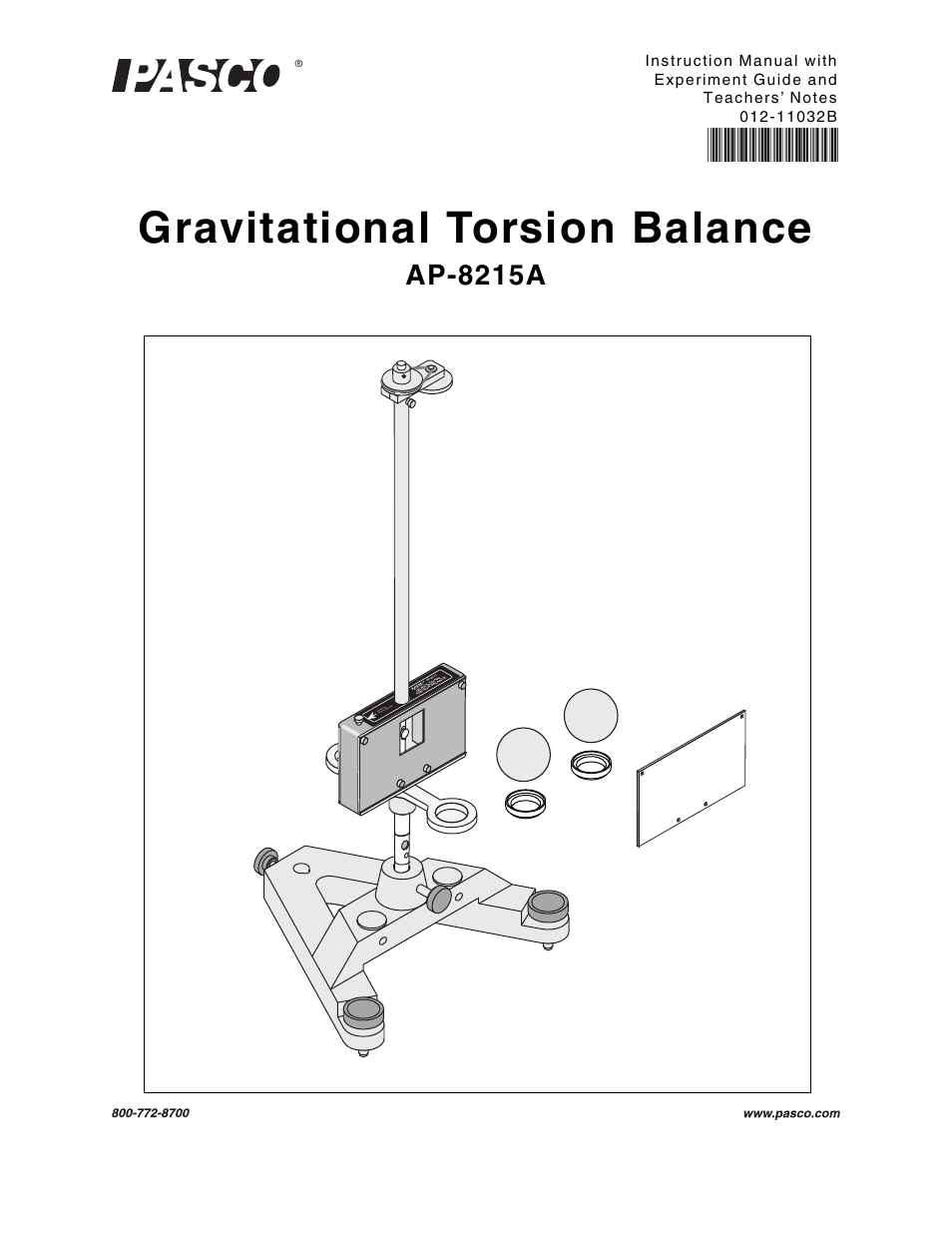 PASCO AP-8215A Gravitational Torsion Balance User Manual | 20 pages