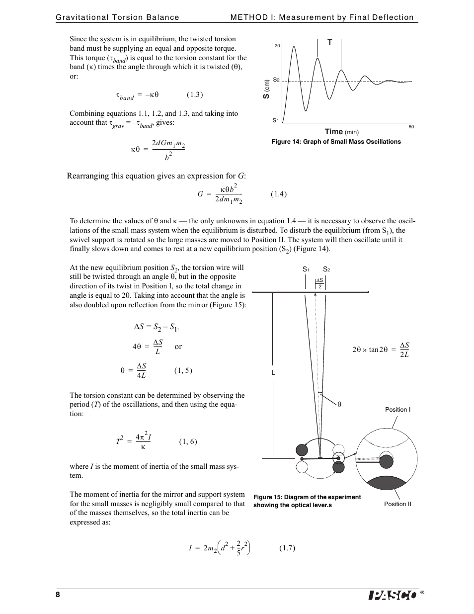 PASCO AP-8215A Gravitational Torsion Balance User Manual | Page 12 / 20
