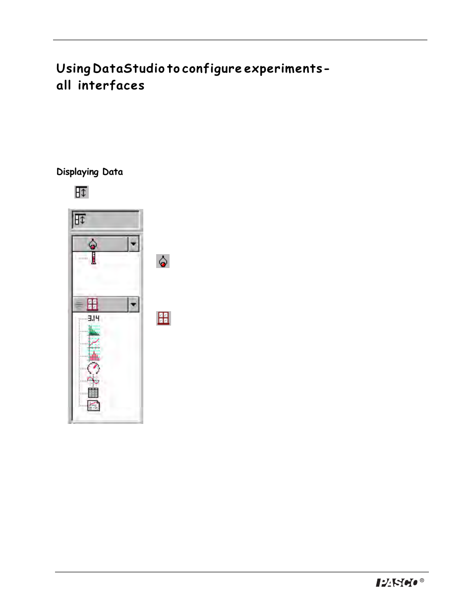 Displaying data | PASCO DataStudio Starter Manual User Manual | Page 10 / 20