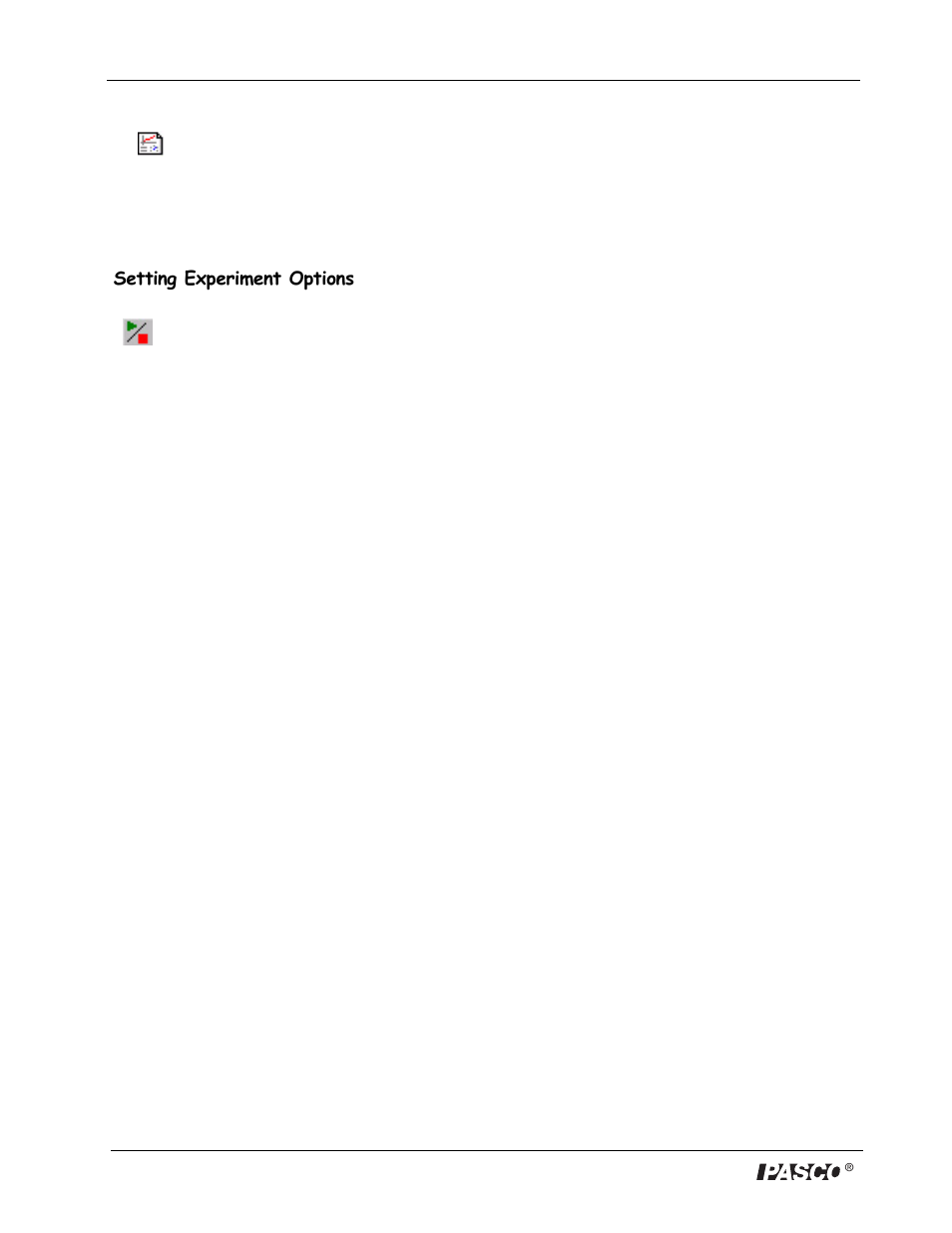 Setting experiment options, Options | PASCO DataStudio Starter Manual User Manual | Page 12 / 20