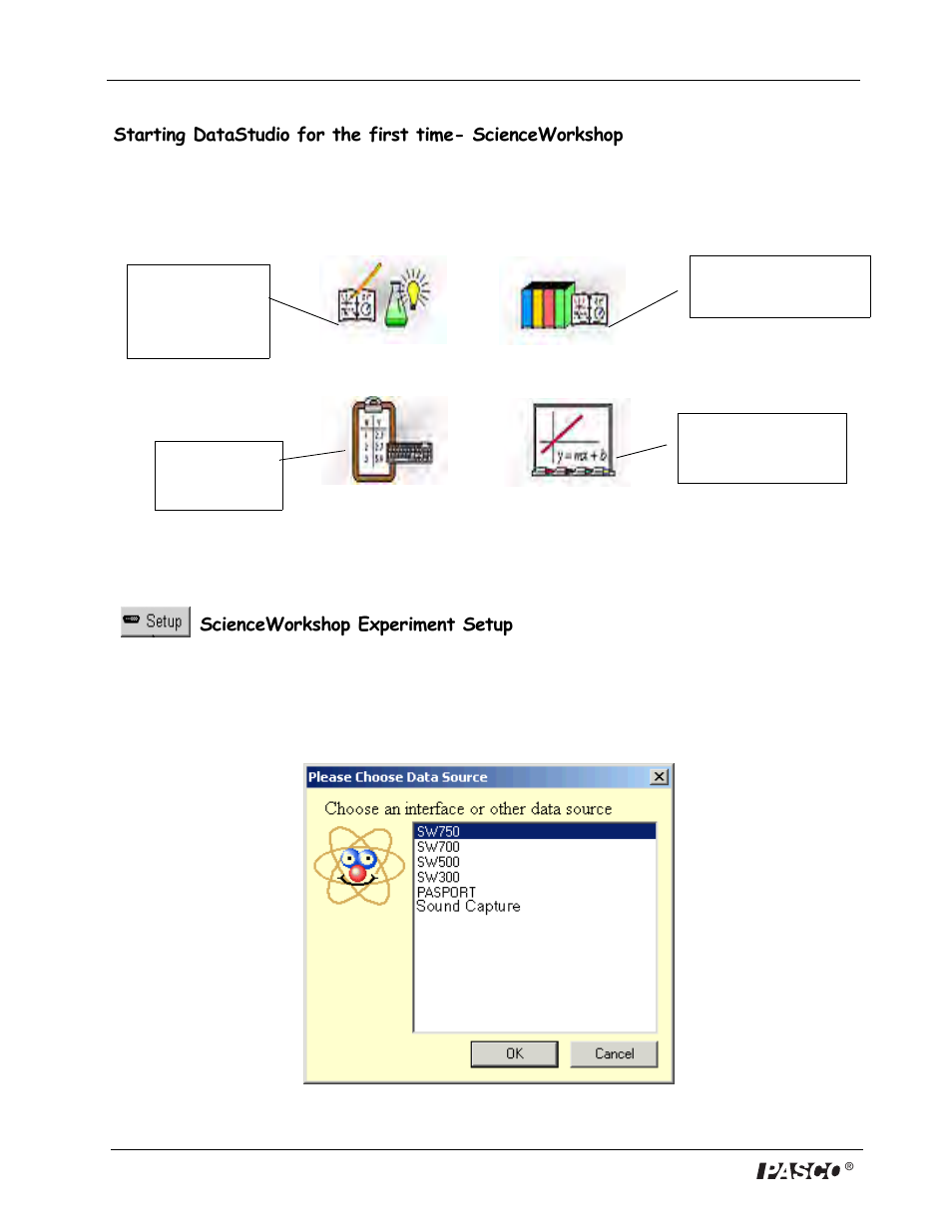 Scienceworkshop experiment setup | PASCO DataStudio Starter Manual User Manual | Page 8 / 20