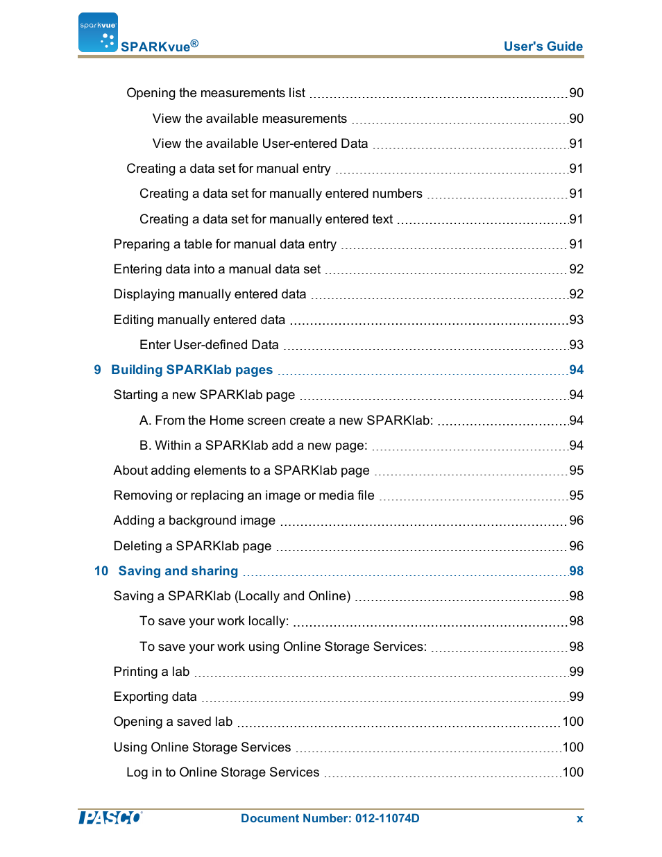 PASCO SPARKvue ver.2.0 User Manual | Page 11 / 118