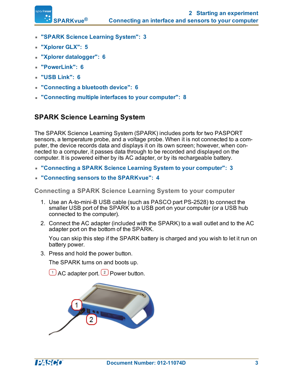 Spark science learning system | PASCO SPARKvue ver.2.0 User Manual | Page 15 / 118