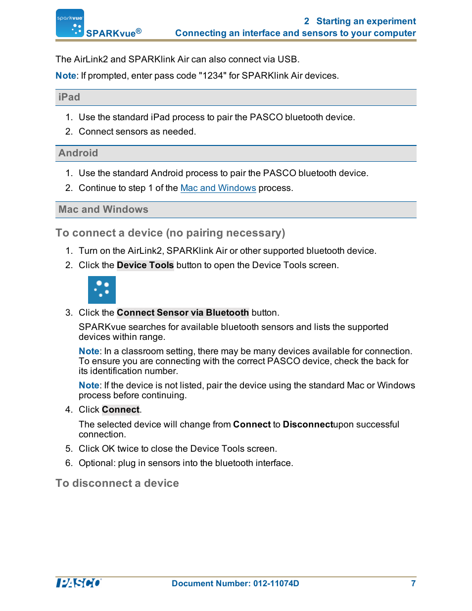 Ipad, Android, Mac and windows | PASCO SPARKvue ver.2.0 User Manual | Page 19 / 118