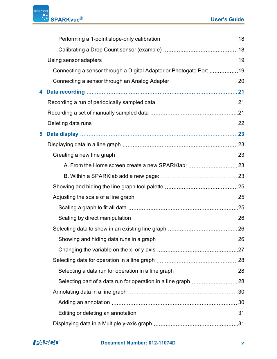 PASCO SPARKvue ver.2.0 User Manual | Page 6 / 118