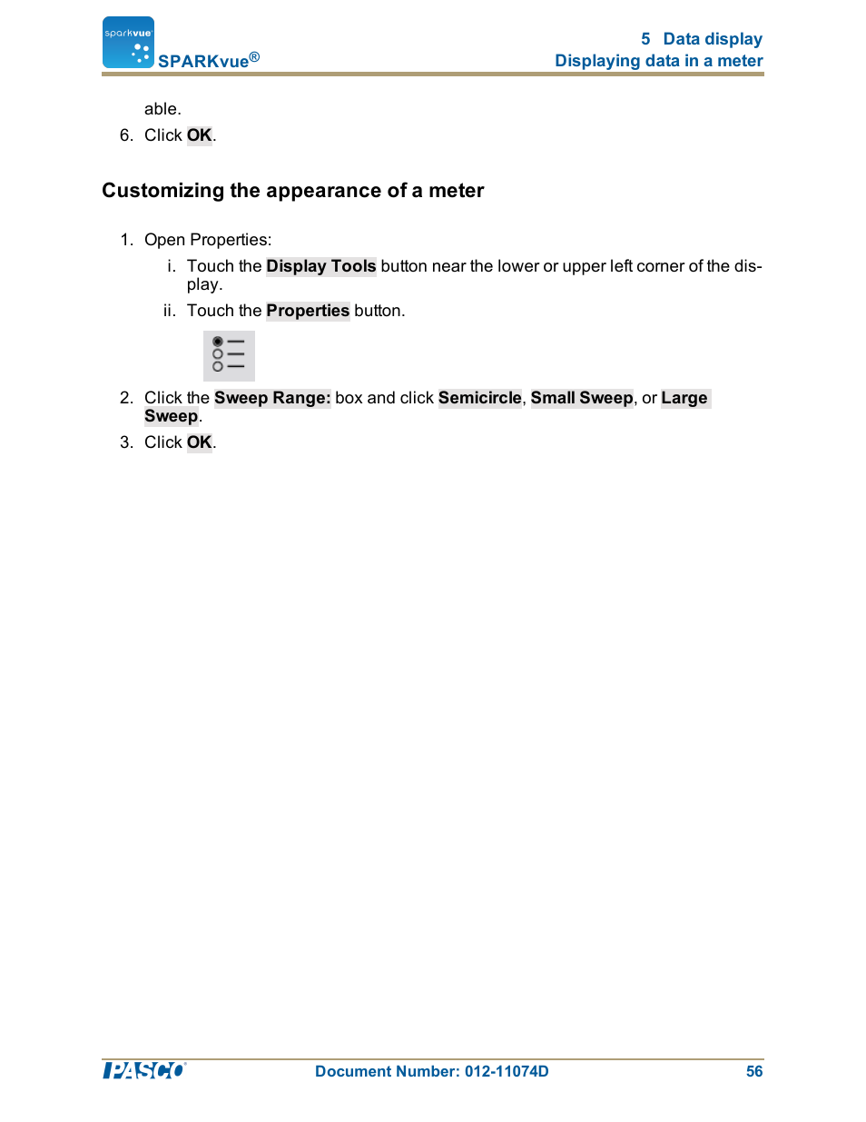 Customizing the appearance of a meter | PASCO SPARKvue ver.2.0 User Manual | Page 68 / 118