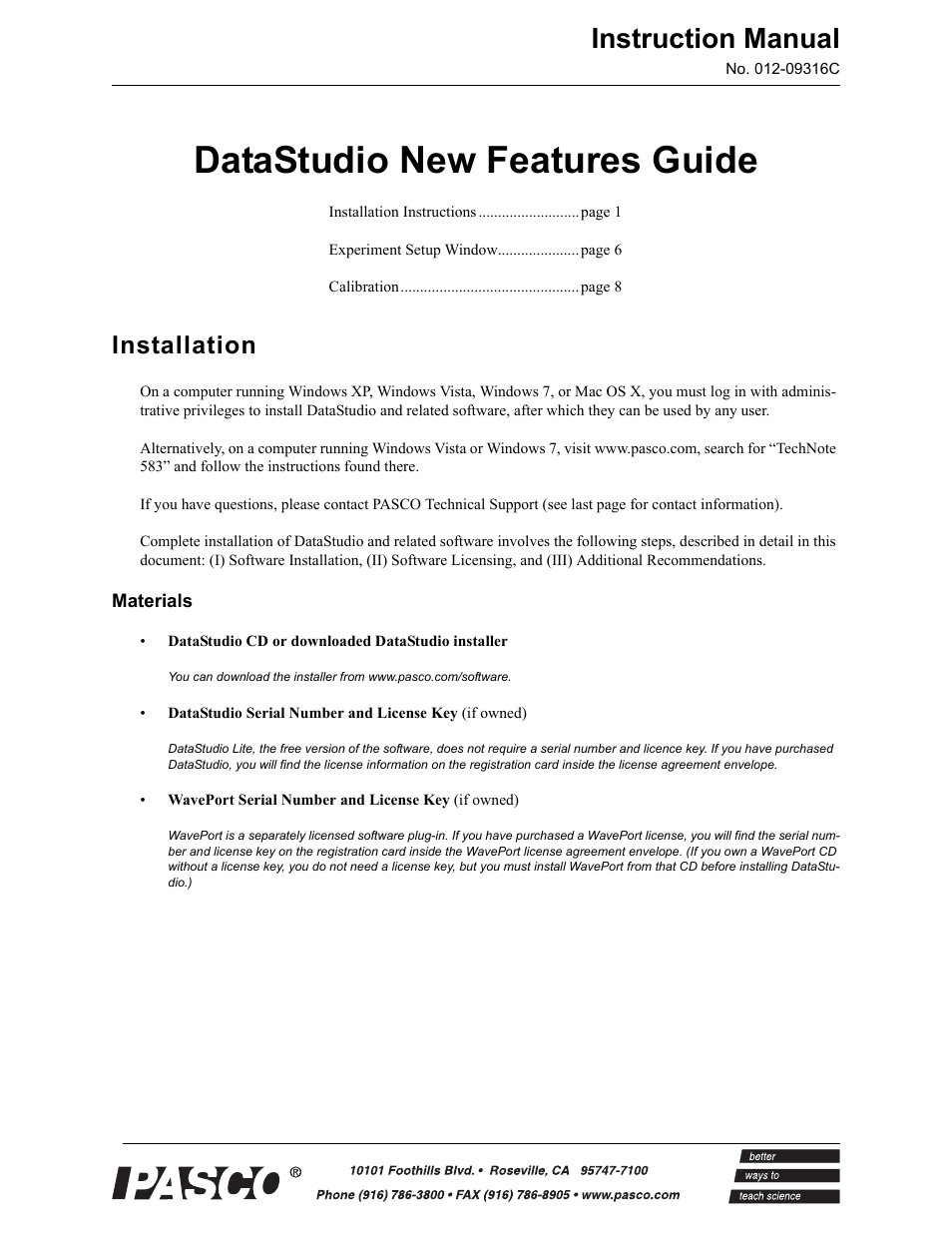 PASCO DataStudio New Features Guide User Manual | 13 pages