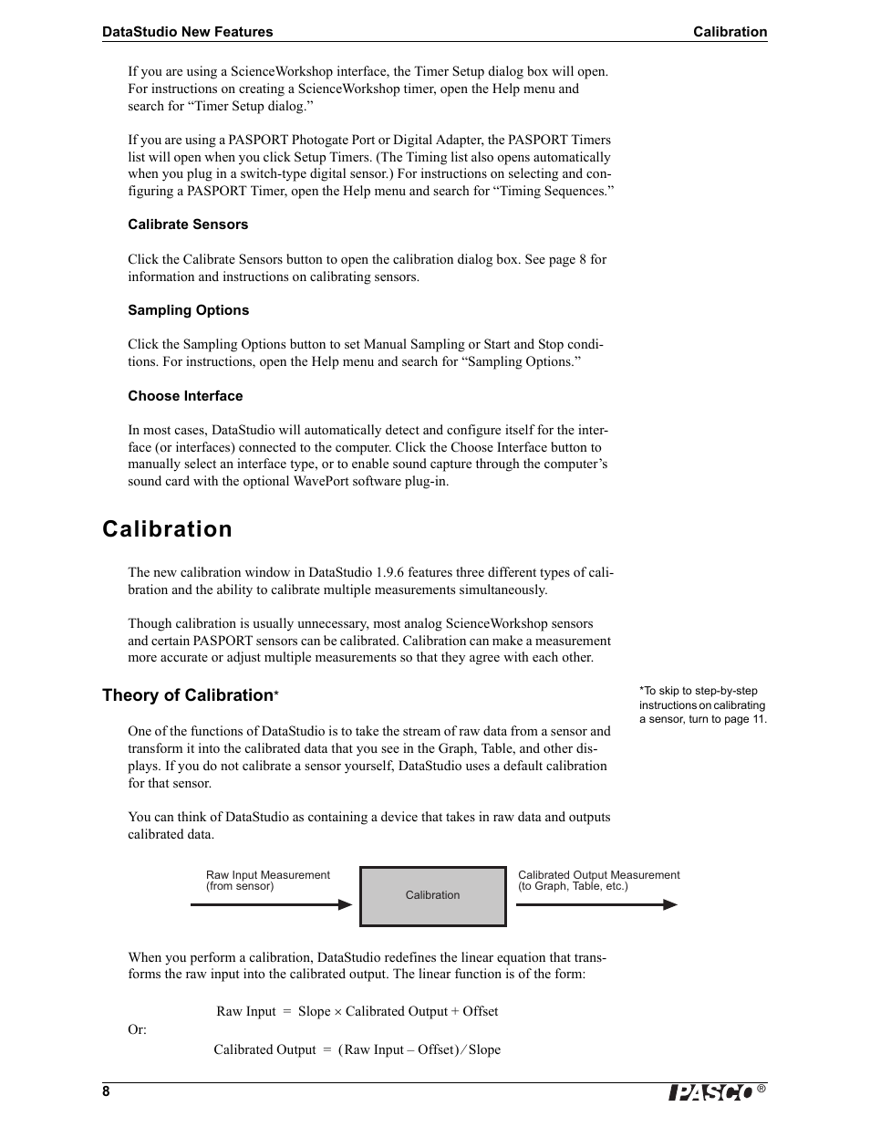 Calibration | PASCO DataStudio New Features Guide User Manual | Page 8 / 13