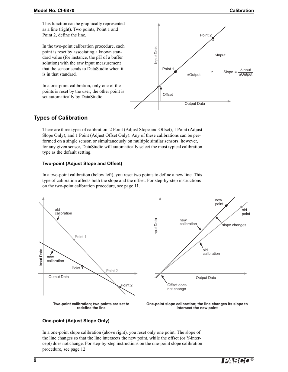 Types of calibration | PASCO DataStudio New Features Guide User Manual | Page 9 / 13