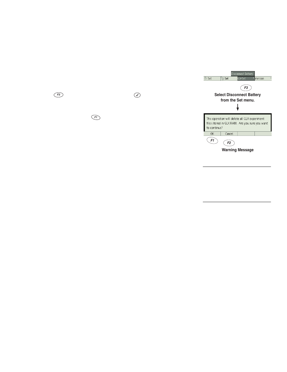 Battery capacity, Battery reconditioning and replacement, Manual internal disconnec- tion | PASCO Xplorer-GLX Users’ Guide User Manual | Page 101 / 152