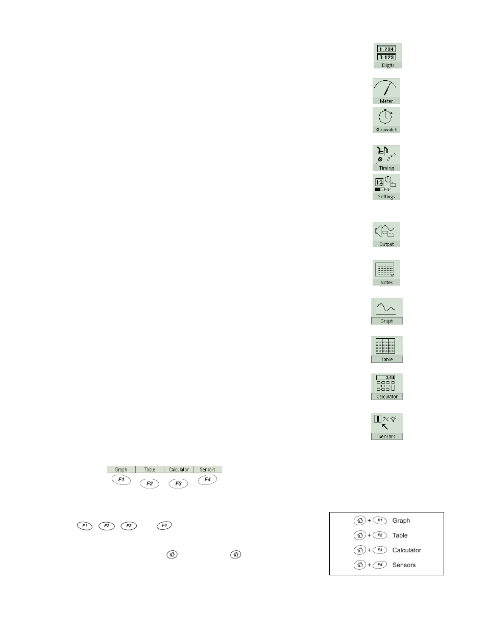 Bottom row | PASCO Xplorer-GLX Users’ Guide User Manual | Page 16 / 152