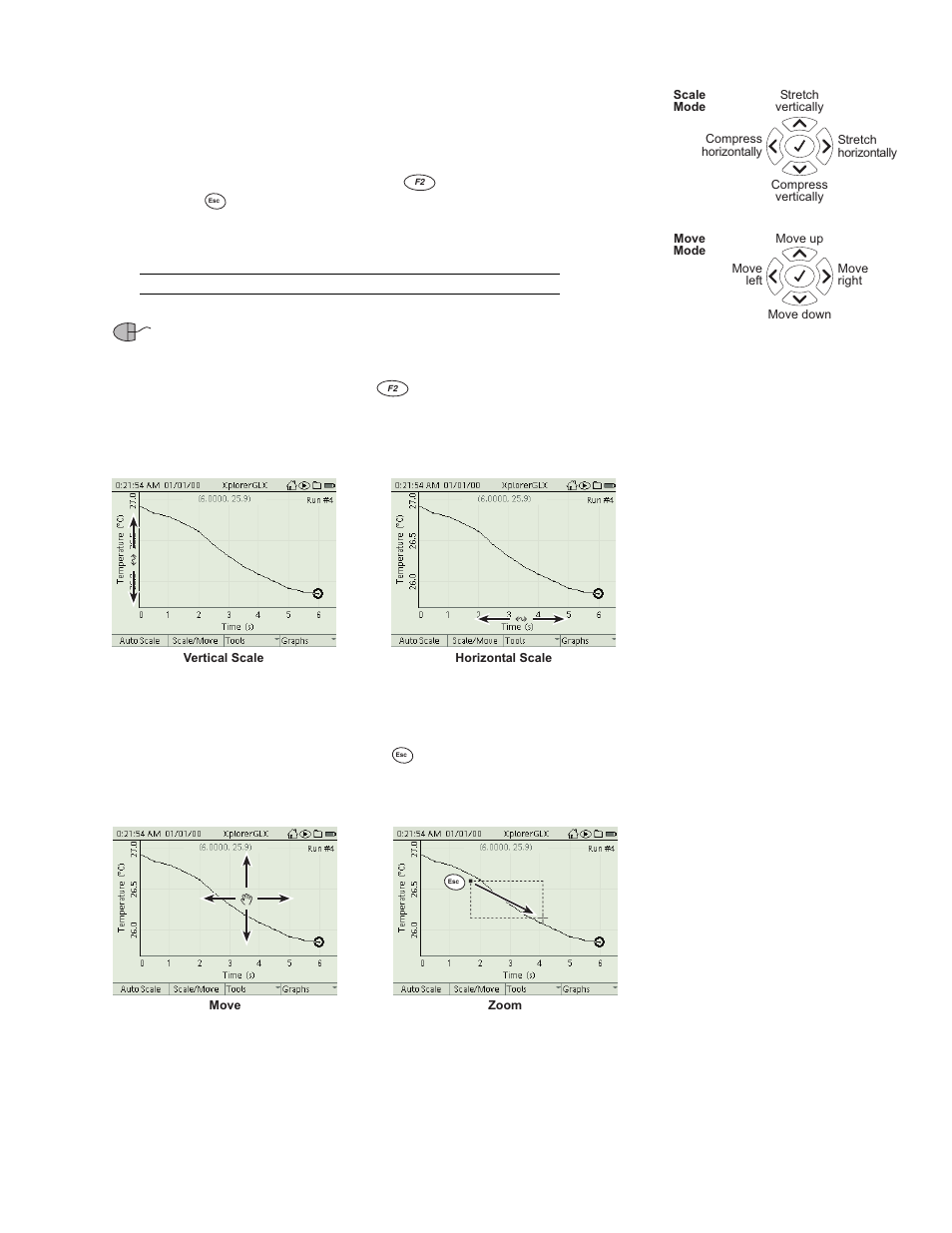 Scale and move with a mouse, F3 tools menu | PASCO Xplorer-GLX Users’ Guide User Manual | Page 23 / 152