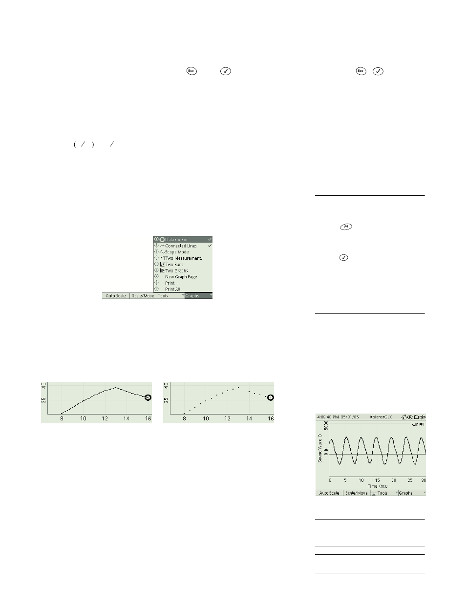 F4 graphs menu | PASCO Xplorer-GLX Users’ Guide User Manual | Page 28 / 152