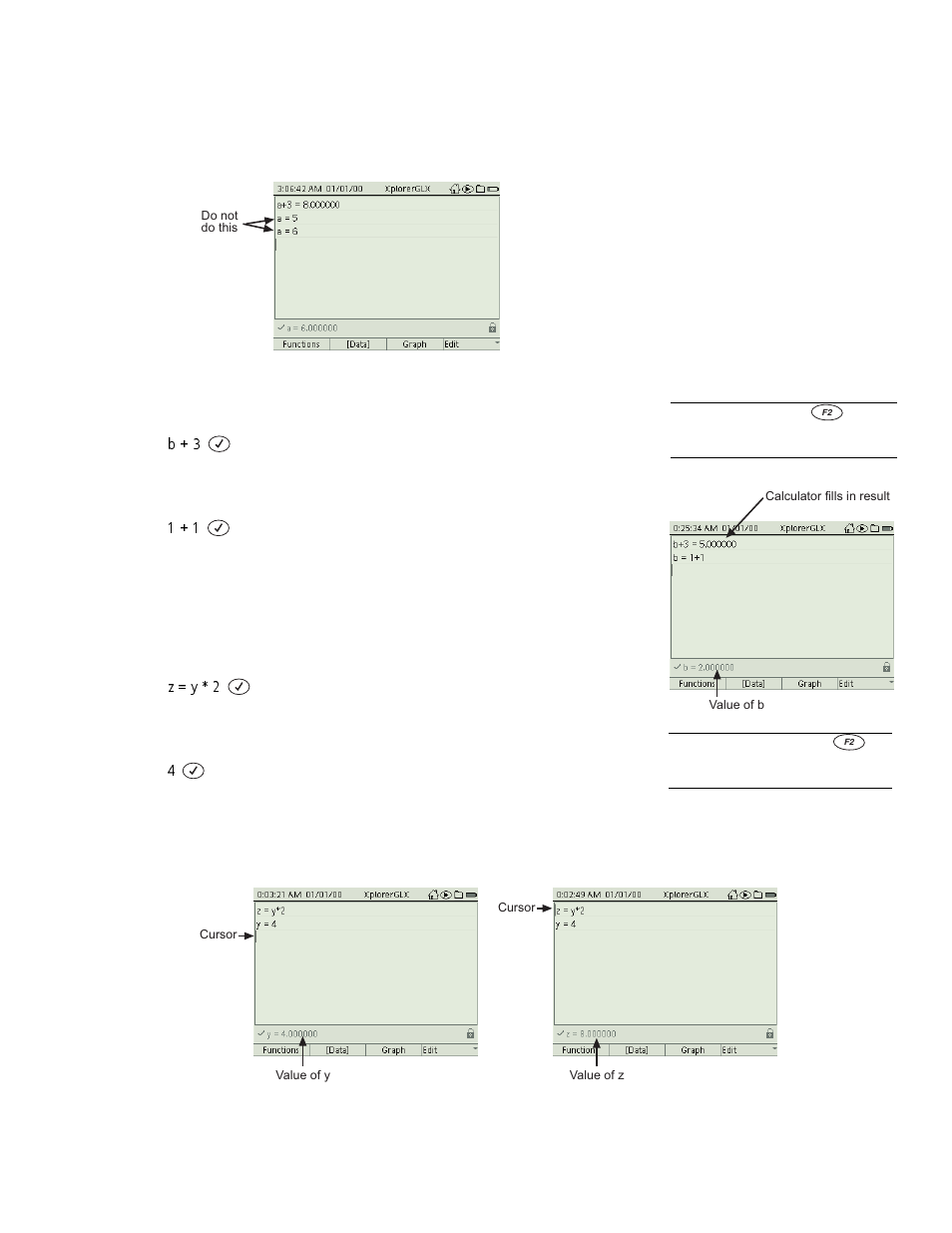 B + 3, Z = y * 2 | PASCO Xplorer-GLX Users’ Guide User Manual | Page 49 / 152