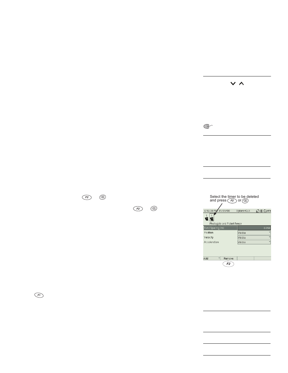 Digital adapter options, Ough 67, F2 remove | PASCO Xplorer-GLX Users’ Guide User Manual | Page 73 / 152